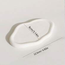 1pc Creative Cloud-shaped Jewelry Tray, Ceramic Plate For Storage Of Rings, Necklaces And Bracelets, White - White - View 1