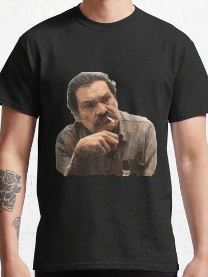 Don Neto - Narcos Mexico (Season 4) Classic T-Shirt Cotton Black Classic Daily Wear Casual Sports Travel Soft Soft Cotton