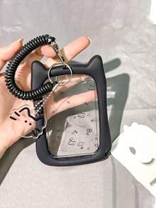 Ví đựng thẻ silicon hình mèo kèm móc khóa - Bền chắc và thời trang, bảo vệ thẻ sinh viên, phù hợp với thẻ xe buýt, thẻ tàu điện ngầm và thẻ sinh viên | Thiết kế hình mèo đáng yêu, chất liệu trong suốt với họa tiết dấu chân và ngôi sao nhiều màu sắc, phụ kiện thiết yếu cho sinh viên | Hình dáng mèo dễ thương | Chất liệu silicon, phụ kiện hàng ngày đáng yêu, đồ dùng văn phòng, đồ dùng học tập, đồ dùng gia đình, ví đựng thẻ sinh viên. - Nhiều màu - Xem 10