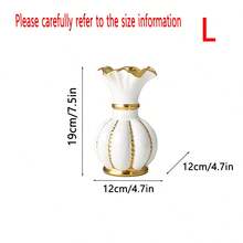 Modern Living Room White Gold Wavy Ceramic Vase Art Home Decoration Ornament Luxurious Black Gold Flower Vase Room Decoration Back To School School Supplies Glass Vase