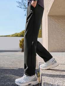 CAMEL CROWN Men's Sports Pants Fleece Warm Casual Trousers Soft Solid Color All-Match Straight Autumn And Winter Pants