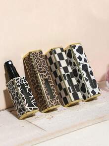 1pc 5ml Square Refillable Spray Bottle, Portable Perfume Travel Bottle, DIY Cosmetic Storage Bottle. Leopard Texture Square Perfume Refill Bottle, Portable Travel Bottle Can Be Directly Filled With Perfume, Reusable. - Multicolor - View 5