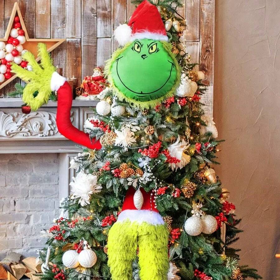 Christmas Decorations Grinch Green-Haired Monster Doll, Christmas Green Monster Jay Home Decor Room Decor