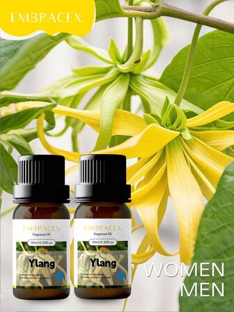EMBRACEX. 2pcs 10ml Ylang Ylang Essential Oils - 100% Pure And Natural Premium Grade Essential Oil For Diffuser, Aromatherapy, Candle Making, Fragrance, Sensual Aromatherapy, Suitable For Multiple Scenarios, Gift, Car Air Freshener