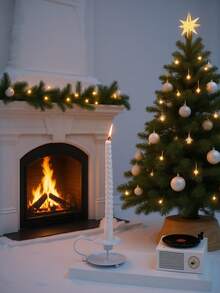 1 Soporte de vela de estilo minimalista de hierro, adecuado para decoraciones navideñas, hogar, hotel, decoraciones de festivales y fiestas, decoración del hogar, decoración de habitaciones, invierno