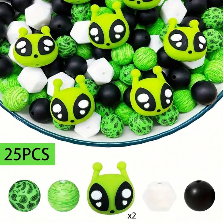 4/6/25 件怪物/外星人系列硅胶珠套装 - 非常适合 DIY 制作钥匙扣、项链、手链、装饰笔、珠宝和吊坠 - 怪獸/外星人系列 - 查看 6