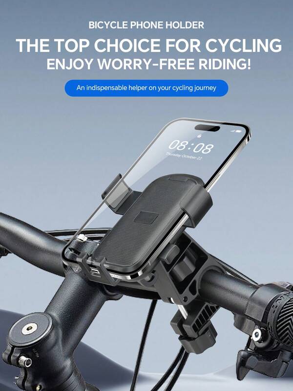 TINKSEN Bicycle Phone Holder, Anti Shake Bicycle Phone Holder, Handlebar Clip Phone Holder, Suitable For Bicycle, Scooter, Motorcycle Phone Holder Accessories, Suitable For All 4.7-7 Smartphones Compatible With IPhone, Android Phone, Gift For Birthday, Family, Friends For Bicycle And Electric Bicycle Outdoor Motorcycle Accessories Bike Phone Holder Bike Accessories