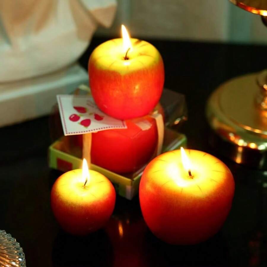 圣诞前夜礼物苹果蜡烛节日庆典蜡烛生日圣诞装饰仿真红苹果蜡烛生日派对平安果蜡烛新年浪漫造型苹果礼物苹果蜡烛香薰，圣诞礼物平安果圣诞蜡烛仿真苹果创意蜡烛生日礼物家居装饰圣诞装饰房间装饰，圣诞礼物