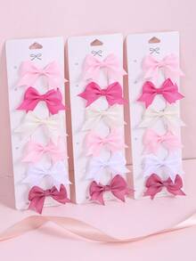 10pcs/Set Assorted Color Fabric Bowknot Hair Clips For Baby Girls, Cute & Versatile Hair Accessories, Suitable For Daily Use