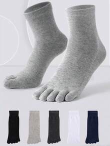 5 pares de calcetines de dedo elásticos y transpirables a prueba de olores para hombres y mujeres, calcetines protectores de dedos suaves y multicolor