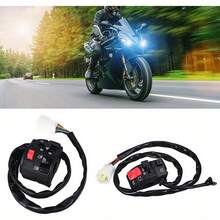 1Pair 7/8" (22mm) Motorcycle Handlebar Switch - Horn/Turn Signal/Fog Light/Start Controller, Left & Right For Riders