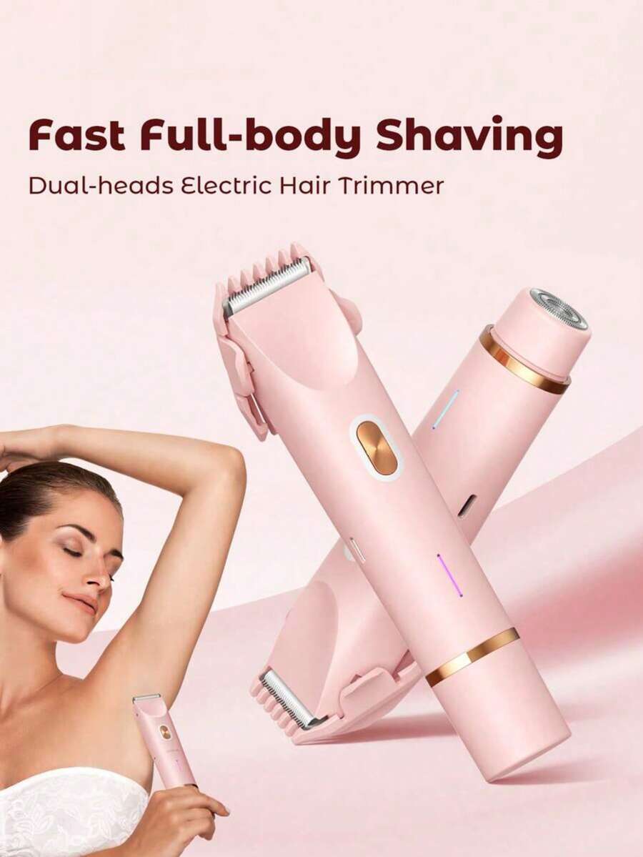 2-In-1 Women's Electric Shaver, Rechargeable Dual Head Electric Shaver For Legs, Arms, Body, Underarms Hair Trimming, Wet & Dry Use, Great Mother's Day Gift For Family And Friends