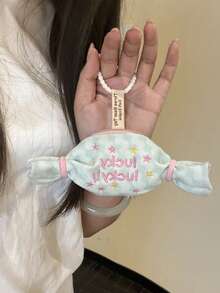 1 pezzo Portafoglio a forma di caramella colorata macaron - Mini borsa a pendente per auricolari, Portamonete multifunzionale in poliestere con chiusura a cordoncino, Portafoglio mini a forma di caramella colorata, Borsa portamonete carina per auricolari multifunzionale, Accessorio da appendere e custodia per auricolari - Design con angoli arrotondati, Borsa compatta con stampa divertente, Custodia alla moda e durevole per tutte le stagioni, Perfetto regalo per Natale, Ognissanti e compleanni