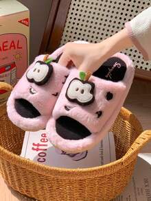 1 par de pantuflas de casa con suela gruesa de EVA y forro térmico, cálidas para otoño/invierno, adecuadas para adolescentes