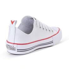 Venvici Men's All Casual Classic Star Canvas Low Top Women's Sneakers - 白色 - 查看 2