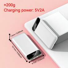 1个超薄10000mAh移动电源 - 多色慢充移动电源，带USB接口，适用于智能手机、智能手表等。配备2个USB-A输出接口，可为手机充电；Type-C输入接口仅用于为移动电源自身充电。初始电量可能消耗较快，经过2次充放电循环后电量显示正常。男女皆宜的完美礼物。 - 複色 - 查看 11