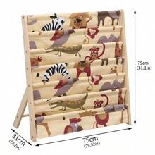 1pc Wooden Bookshelf, Multi-Layer Book Storage Rack, Simple Drawing Book Storage Shelf, Floor Magazine Shelf, Household Storage And Organization For Study, Bedroom, Office, Desk