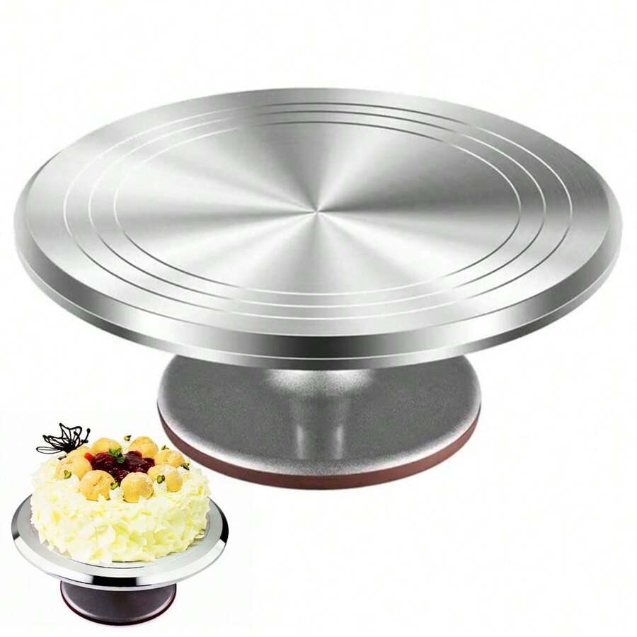 Aluminium Tortenplatte Drehbar Tortenständer 12-Zoll Kuchenplate Kuchenständer