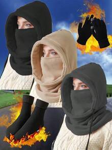 3PCS Winter Balaclava & Thermal Socks & Gloves Set - Men & Women - Perfect For Skiing, Hiking, Cycling - Cold Weather Gear Christmas Gift Combo (Hat+Gloves+Socks) - Multicolor - View 6