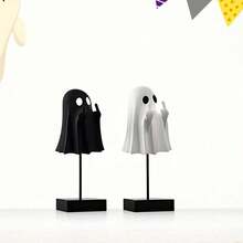 2pcs Cute Ghost Halloween Decor, Creative Spooky Ghosts Figurine Suitable For Home, Office, Party, Plastic Material, Suitable For Birthday Gift, Halloween DecorationHome Decor, Party Storage, Christmas Storage, New Year Storage