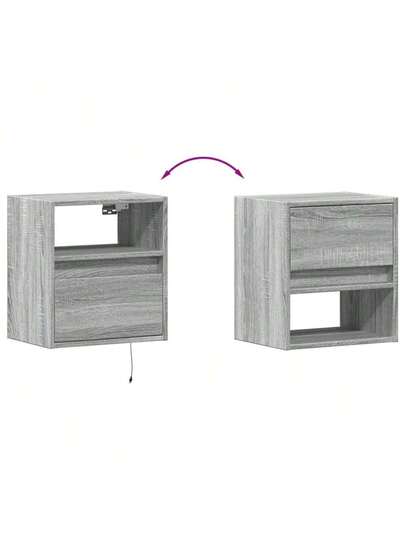 VidaXL TV Wand Unit LED Lighting 41x31x45 Cm Grijs Sonoma view 9