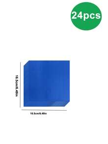 10pcs Blue Party Supplies Blue Paper Plates Cups Napkins And Tablecloths, Wedding Birthday Disposable Dessert Plates