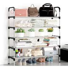 Estante Organizador de Zapatos 5-6 Niveles, Armable con Puerta, Ahorrador de Espacio para Hogar - Negro - Ver 13