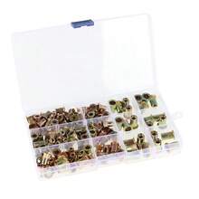 150-Piece SAE Carbon Steel Rivet Nut Kit - Flat Head Threaded Inserts Assortment (6-32/8-32/10-24/10-32/1/4-20) For Automotive & Industrial Use - Gold - View 5