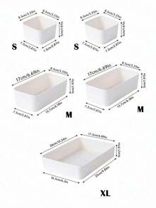 9/6/5/4 piezas de caja de almacenamiento de plástico blanco, juego de cajones de almacenamiento, bandeja de almacenamiento de cajón multifuncional para baño y tocador, caja de almacenamiento de cosméticos, dormitorio, herramientas pequeñas de cocina y oficina