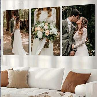 3pcs Custom Canvas Wall Art - Personalize Your Photos With Fine Wall Art, Perfect For Home Decor And Gifting, Suitable For Bedroom, Living Room And Office Decoration.