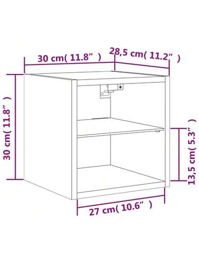 VidaXL TV Wand Units LED Pcs 30x28.5x30 Cm Grijs Sonoma Oak view 2
