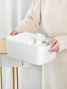 10个/5个白色收纳盒，桌面收纳盒，家用化妆品收纳盒，浴室厨房宿舍杂物零食收纳盒，厨房冰箱食物收纳盒，教室笔收纳盒，圣诞礼物