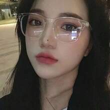 1 Piece Of Fashionable Men's And Women's Blackout Glasses - Transparent Square Frame, Suitable For Computers, Televisions, And Mobile Games, Designed In Korean Style For Both Men And Women - Trong sáng - Xem 7