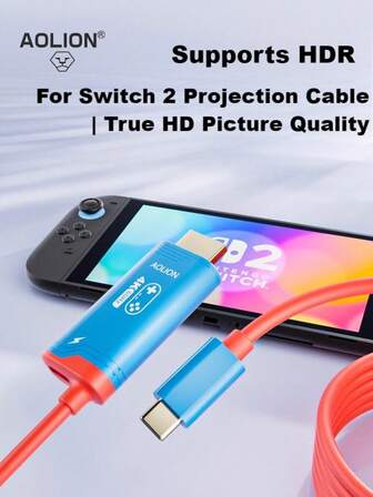  AOLION 专为 Switch 2 高清投影仪线缆便携式底座 NS2 扩展坞扩展坞适配器专为 SWTICH 2 游戏机配件电视外置直连显示器适配器设计