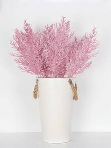 12 pièces Tiges de cèdre rose pailleté de Noël, pics floraux de Noël en branches de cèdre artificielles roses. Pour ornements d'arbre de Noël, remplissage, couronnes de Noël DIY, artisanat, guirlandes, fêtes, mariages et décoration de la maison