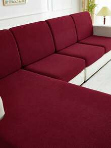 1件装防水玉米绒弹力沙发垫套客厅弹力沙发垫套家居装饰沙发套 - 酒紅 - 查看 5