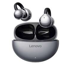 Lenovo Écouteurs sans fil Lenovo TA410 TWS de type clip d'oreille, écouteurs Bluetooth 5.4 à commande tactile avec longue durée de vie de la batterie et microphone