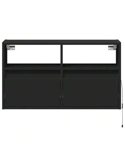 VidaXL TV Wand Unit LED Lighting 80x31x45 Cm Zwart view 6