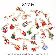 30/50 buc culori asortate picătură de ulei aliaj serie Moș Crăciun cu încuietoare homar pandantiv colier brățară breloc accesorii, cadou de Crăciun