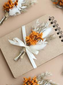 12 Pcs Boho Dried Flower Bouquet Mini Wedding Handmade Dry Flowers Decor For Vase Crafts DIY Photo Boutonniere For Men Floral Plant For Bridesmaid Gift Birthday Decor And Autumn Decor Items