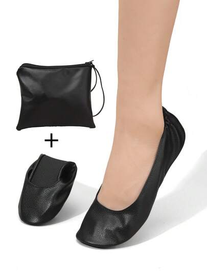 Women's Ballet Flats, Soft And Comfortable Casual Slip-On Shoes, Foldable And Suitable For Indoor Ballet Dancing