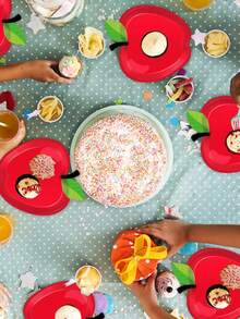 20/50 Stücke mittelgroße und große Apfel-förmige Pappteller, Weihnachtsparty Teller, Einschulung Pappteller, rote Apfel Party Teller Einwegteller und Geschirr für Einschulungsfeier, Abschlussfeier, Weihnachtsparty Dekorationen 7inch+9inch