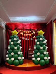 93 globos de látex, set de globos en forma de árbol de Navidad, guirnalda de globos verdes, globos blancos y verdes para decoración de fiesta de Navidad y Año Nuevo