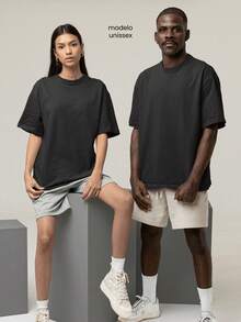 Oversized Turtleneck T-Shirt Streetwear Cotton Urban Style Casual Workout Black  And Brown Printed - 黑色 - 查看 4