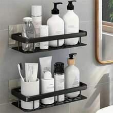 Pace-Saving Large Capacity Wall-Mounted Shower Shelf | No Drilling Required, Bathroom Rack, Suitable For Bathrooms And Kitchens, Easy To Install, Used For Storing Toiletries, Cosmetics, And Miscellaneous Items, Shower Caddies
