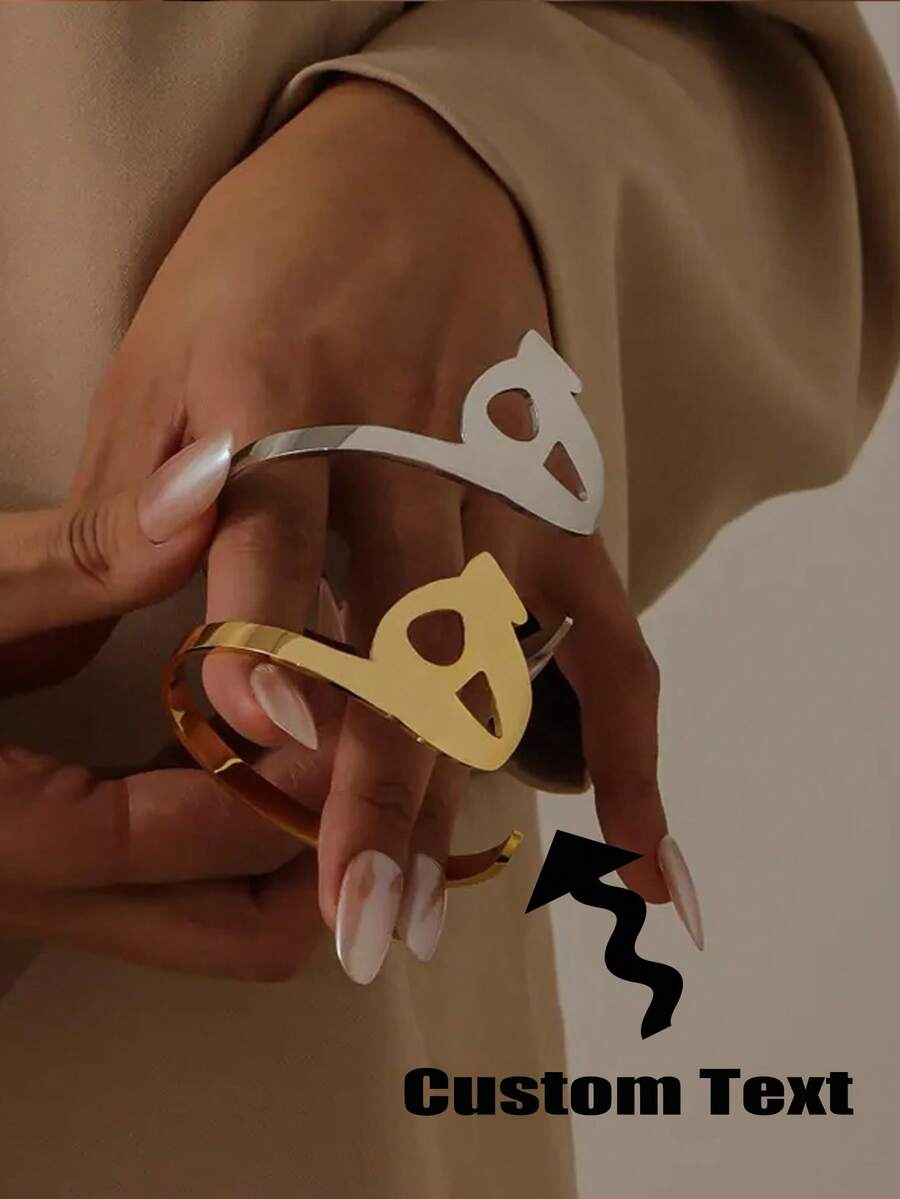 Personalized Arabic Alphabet Bracelets For Men And Women Custom Stainless Steel 18K Gold Plated Jewelry Custom Arabic Bracelets