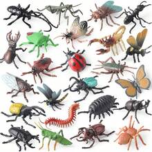 12PCS Simulation Mini Insect Animal Model Toy Set, Butterflies, Dragonflies, Ants, Locusts, Bees, Cicadas, Flies, Cockroaches, Children's Cognitive Education Toys, Halloween, Christmas, Easter Gift Ornaments ﻿