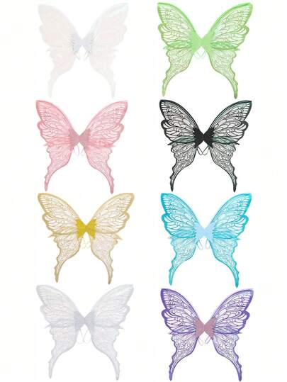 1pc Extra Large Gold Foil Butterfly Wings, Ideal For Halloween, Elf Ears Party, Fairy Costume, Carnival, Birthday Gift