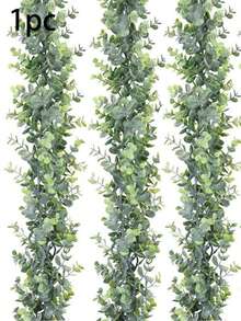 3pcs Artificial Eucalyptus Garland 3 Packs Fake Eucalyptus Greenery Garland Faux Hanging Plants Artificial Vines, 5.6 Feet/Strand For Wedding Backdrop Arch Wall Table Party Outdoor Festival Decor, Artificial Plants, Fall Decor, Wedding Decor, Wedding, Party Decor, Home Decor, Room Decor