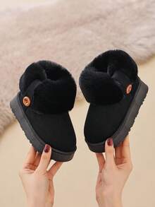2025 New Winter Children Boots Cartoon Cute Indoor/Outdoor Plush Shoes Boys/Girls Warm Fleece Snow Boots